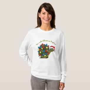 T-shirt Tu Rends Noël Plus Éclairé ! Tortue caricaturale