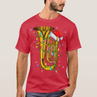 Tuba Musique Xmas Éclairage Santa Chapeau Tuba C