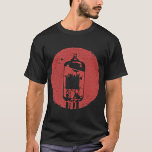 T-shirt Tube électronique rétro effet en détresse rouge