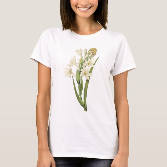 T-shirt tuberose (espèces de Tuberosa) par Redouté (Devant)