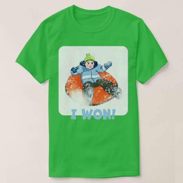 T-shirt Tubes à neige pour enfants J'ai gagné (Design devant)