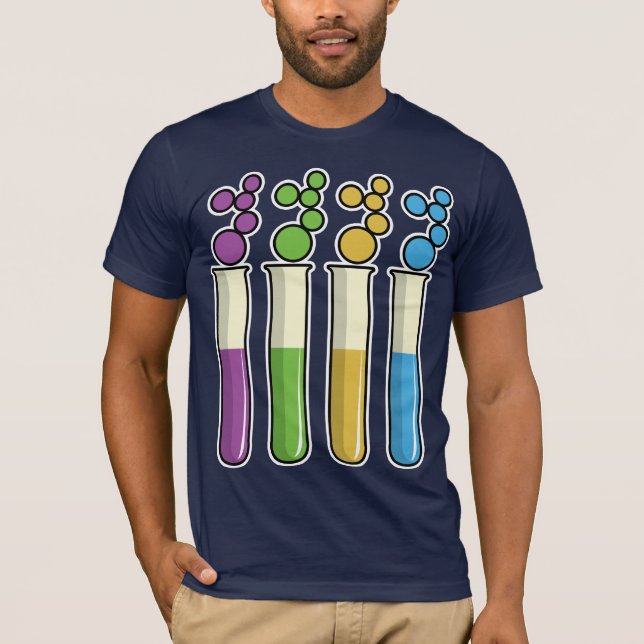 T-shirt Tubes d'essai scientifiques (Devant)