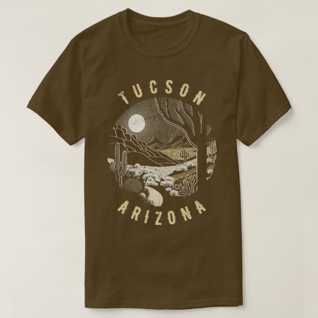 T-shirt Tucson Arizona Désert À La Peinture De Nuit2 (Design devant)