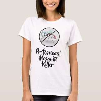 T-shirt Tueur professionnel de moustiques blanc amusant