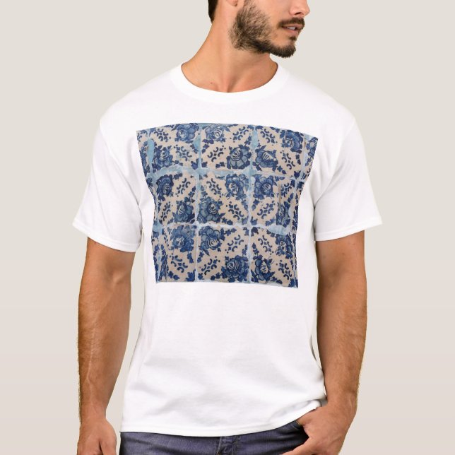 T-shirt Tuiles d'Azulejo de Portugais (Devant)