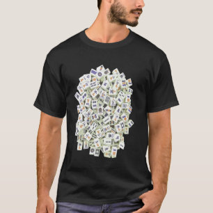T-shirt Tuiles de Mah Jong violettes et orange, Mah Jongg