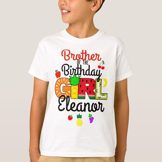 T-shirt Tuitti Fruity Frère de la fille d'anniversaire (Devant)