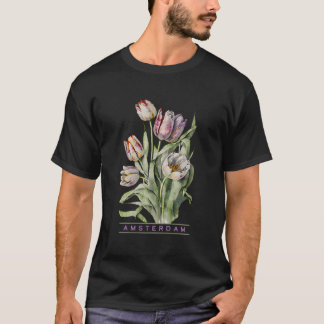 T-shirt Tulipe Fleur Botanique Amsterdam Cherchez
