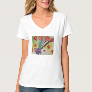 T-shirt Tulipes Abstraites et fleurs de printemps