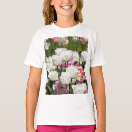 T-shirt Tulipes blanches et roses brillantes par jour enso