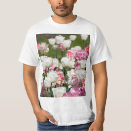 T-shirt Tulipes blanches et roses brillantes par jour enso