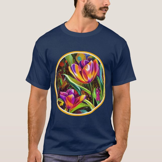 T-shirt Tulipes dans le cercle (Devant)