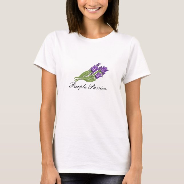 T-shirt Tulipes de passion pourpre (Devant)