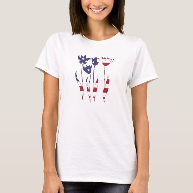 T-shirt Tulipes "drapeau américain" (Devant)