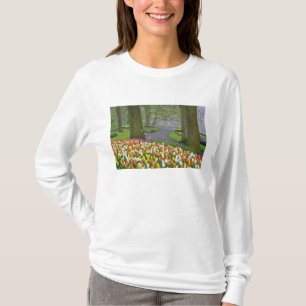 T-shirt Tulipes et route, Jardins de Keukenhof, Lisse,