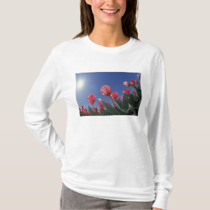 T-shirt Tulipes rouges d'un angle très bas, Cincinnati,
