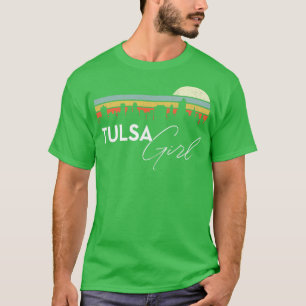 T-shirt Tulsa Girl Retro Sunset City Skyline Souvenir