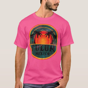 T-shirt Tulum Mexico Beach Vintage Retro Sunset
