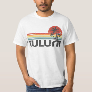 T-shirt Tulum Mexique - Plage mexicaine Retro Sunset Vinta