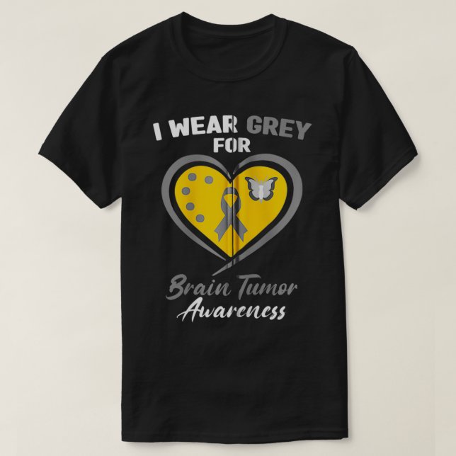 T-shirt Tumeur cérébrale Je porte le gris pour les boursie (Design devant)
