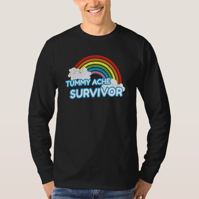 T-shirt Tummy Ache Survivor   Stomach Ache IBS Rainbow (Devant)