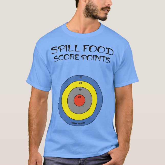 T-shirt Tummyarget for messy eaters who spill food friend (Devant)