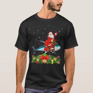 T-shirt Tuna Fish Lover Xmas Funny Santa Riding Tuna Chris