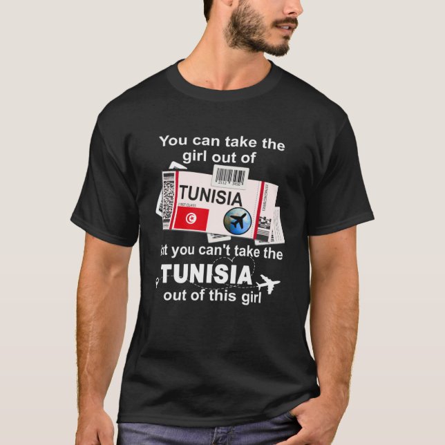 T-shirt Tunisia Boarding Pass  Tunisia Girl  Tunisia (Devant)