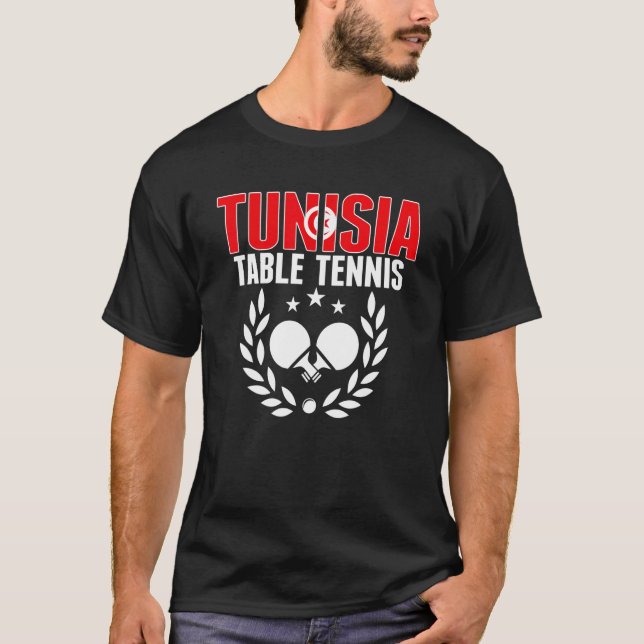 T-shirt Tunisia Table Tennis  Tunisian Ping Pong Team Supp (Devant)