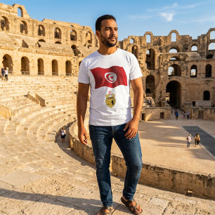 T-shirt Tunisie Drapeau et armoiries patriotique tunisienn