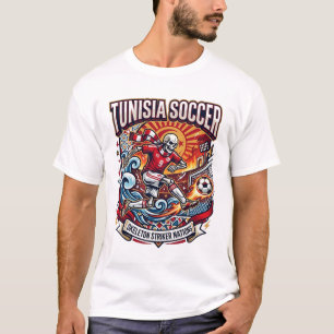 T-shirt Tunisie Foot Skeleton Attaquant Nations Premium Sp