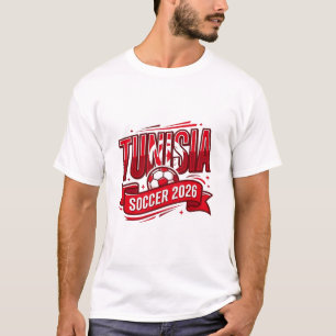T-shirt Tunisie Football 2026 Football Gras Pays Typograph