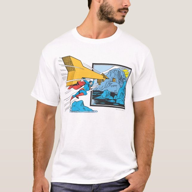 T-shirt Tunneling Superman dans le rocher (Devant)