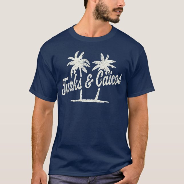 T-shirt Tur And Caicos 70S Palmrees boy (Devant)