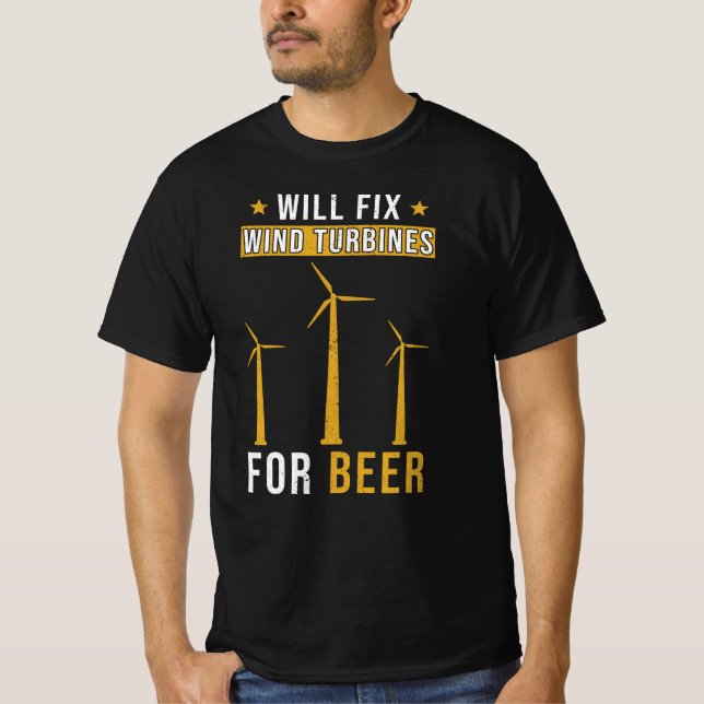 T-shirt Turbines Éoliennes Dit Drôle (Devant)