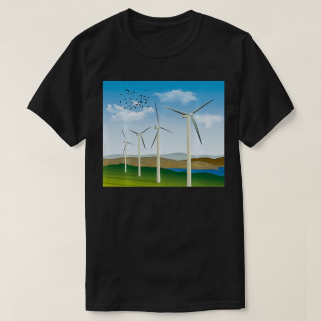 T-shirt Turbines éoliennes Énergie éolienne Énergie renouv (Design devant)