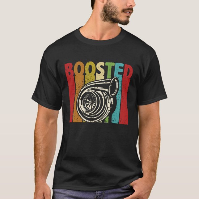 T-shirt Turbo Boost Boost Turbocompresseur Auto X Retro  (Devant)