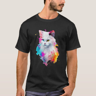 T-shirt Turc Angora Peinture à motifs colorés, Abstrait A