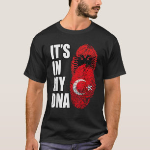 T-shirt Turc Et Albanais Mélangent Le Drapeau T D'ADN Patr