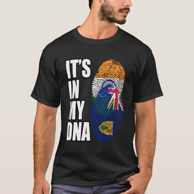T-shirt Turcs Caicos Et Indien Mélangent Le Drapeau Adn Pa (Devant)