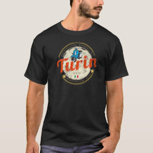T-shirt Turin Piémont Et Scooter Italie Vintage Pasta Sou