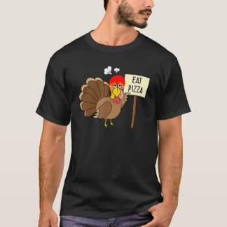 T-shirt Turkey Eat Pizza Adult Vegan Kids  Thanksgiving Wo