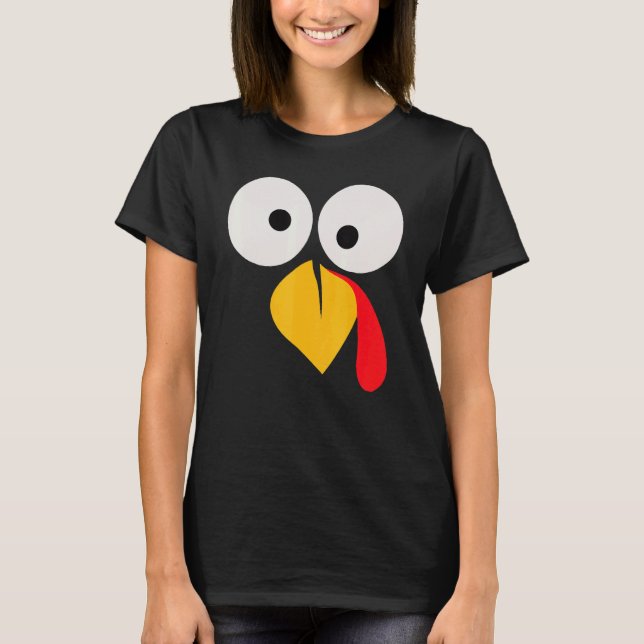 T-shirt Turkey Face Pilgrim  Thanksgiving Costume  2 (Devant)