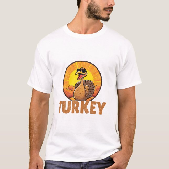 T-shirt Turkey In Town Funny (Devant)
