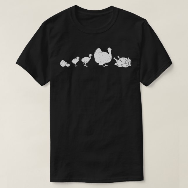 T-shirt Turkey Roasted Evolution Fun Humor Funny Thanksgiv (Design devant)