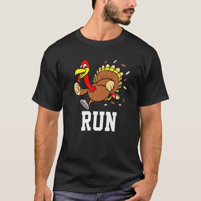 T-shirt Turkey Run Costume Thanksgiving Running Turkey Tro (Devant)