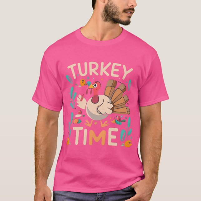 T-shirt Turkey Time Thanksgiving Delight (Devant)