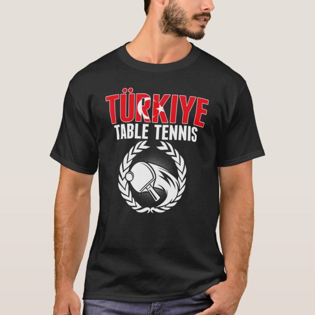T-shirt Turkiye Tennis De Table Turquie Ping Pong Team Sup (Devant)