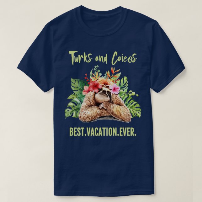 T-shirt Turks and Caicos Meilleur Vacances Jamais Souvenir (Design devant)