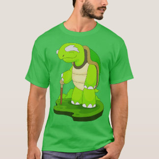 T-shirt Turle Pensioner bâton de marche
